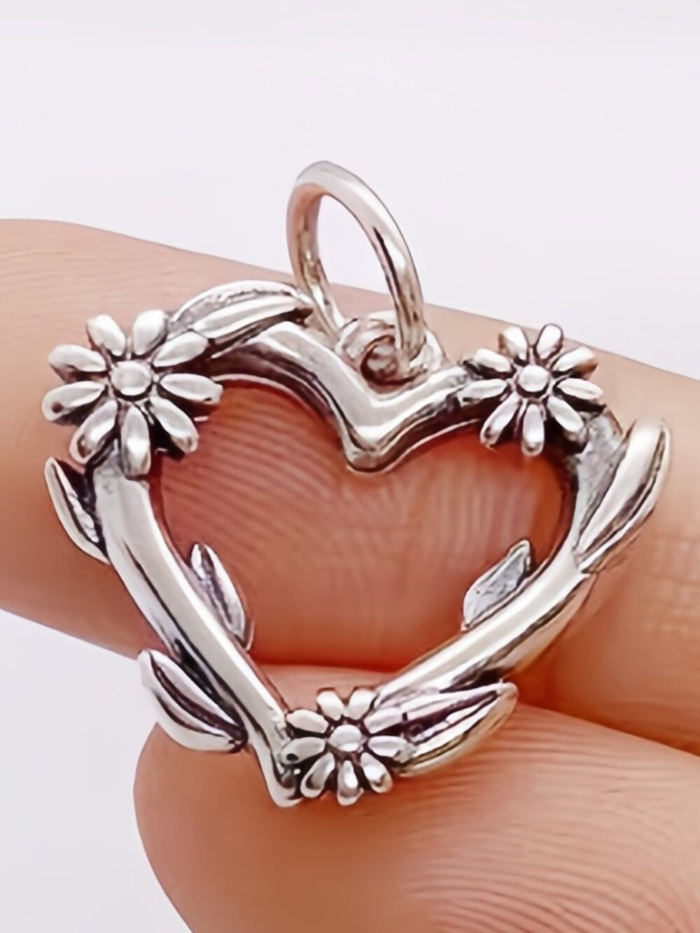 James Avery Flowering Vines Heart Charm